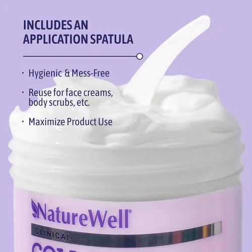 Vista 6 de NATURE WELL Crema péptida de colágeno para cara, cuerpo y manos, hidratante reafirmante para piel crepey, loción hidratante antienvejecimiento