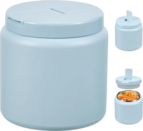 Vista 13 de Tarro para niños de 13.5 oz para alimentos calientes, tarro de alimentos aislado al vacío con tapa de hebilla, contenedor de almuerzo aislado