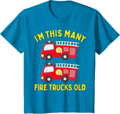 Vista 9 de Camiseta de bomberos para niños de 2º cumpleaños para niños y niñas, Negro, Kids 2