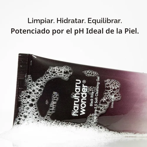 Vista 3 de HARUHARU wonder Black Rice Moisture 5.5 Gel Limpiador Suave, Limpiador Diario Suave, pH Bajo 5.5, Equilibrio de Humedad, Sin Jabón, Para Piel