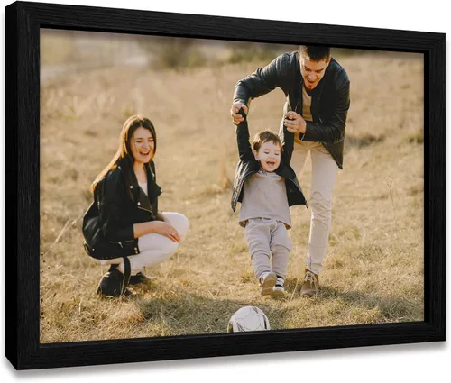 Vista 32 de Impresiones de lienzo personalizadas enmarcadas con tus fotos, impresión personalizada de foto a lienzo, regalos para parejas, amigos, familia, Negro