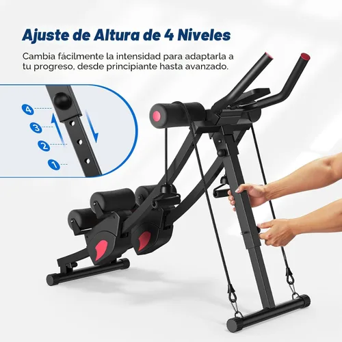 Vista 7 de MERACH Ab Machine, Adjustable Ab Trainer Machine, AB Workout Equipment for Home Gym, Independent Dual Tracks for Mountain Climber, Foldable for Home