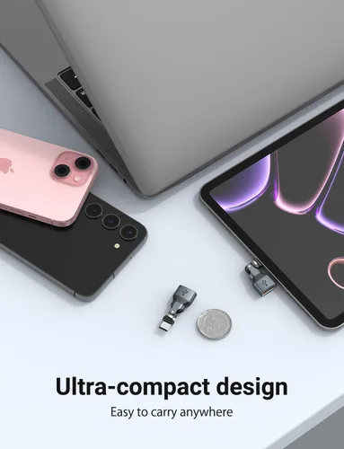Vista 8 de Adaptador USB C a USB 2.0 de 90 grados (paquete de 2), USB-A 2.0 hembra a USB-C macho adaptador OTG de ángulo recto compatible con MacBook Pro