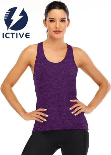 Vista 2 de ICTIVE - Camiseta sin mangas para mujer, de espalda cruzada y con apertura, ideal para correr, practicar yoga y otros ejercicios