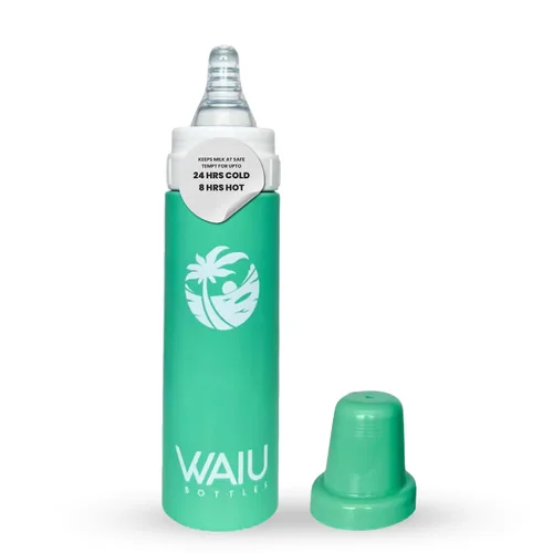 Vista 11 de Waiu - Biberón aislado de acero inoxidable de 4 onzas, mantiene las bebidas frías 24 horas, calientes 8 horas, sin BPA, aislado al vacío, biberón