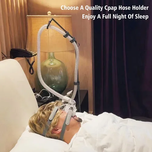 Vista 4 de LONYEON Soporte de manguera CPAP – Colgador de manguera CPAP para cama evita enredos y evita el bloqueo, mantiene la manguera de aire arriba y lejos
