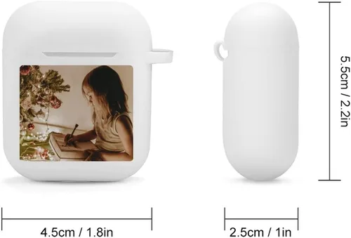 Vista 4 de Funda personalizada para Airpods con diseño de llavero, logotipo y foto, funda personalizada para Airpod para prevención de arañazos en otoño, funda