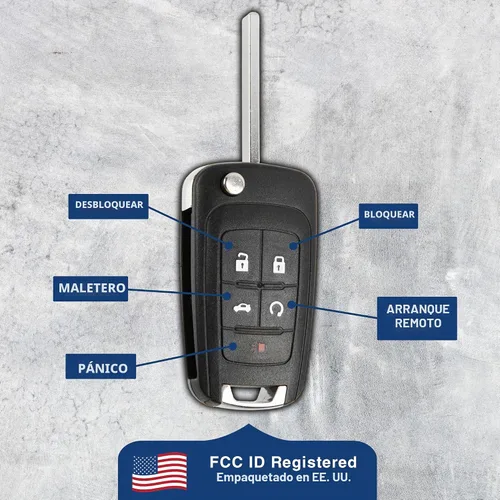 Vista 6 de KeylessOption Llavero de repuesto para 2010 2011 2012 2013 2014 2015 2016 2017 2018 2019 Buick Encore Chevrolet Chevy Camaro Equinox Impala Malibu