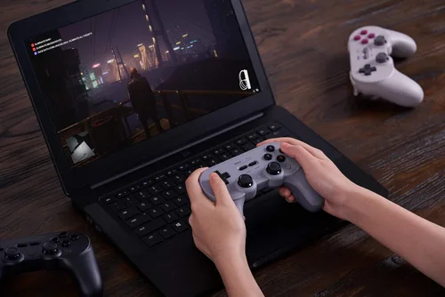 Vista 9 de 8BitDo Pro 2 Bluetooth Controller for Switch PC macOS Android Steam Deck Raspberry Pi Gray Edition