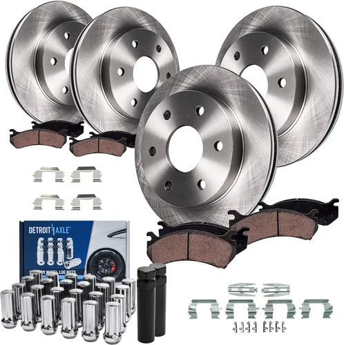 Vista 46 de Detroit Axle - Kit de frenos para Land Rover LR3 2005-2009, Rotores de freno deportivos Range Rover 2006-2009 y pastillas de freno de cerámica 2007