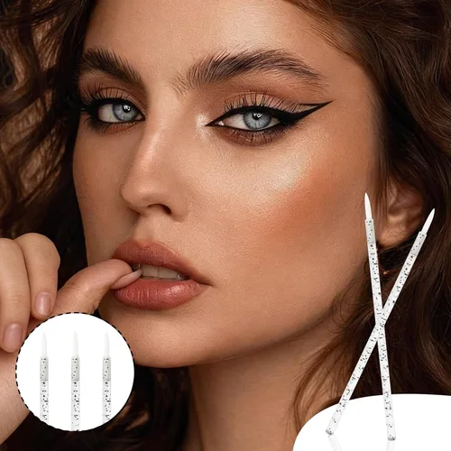 Vista 6 de Disposable Eyeliner Brush Applicator Cosmetic Eye Wand Eyeliner Makeup Tool (black-100pcs)