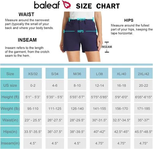 Vista 7 de BALEAF Pantalones cortos de golf para mujer, elásticos, de 4.5 pulgadas, de secado rápido, transpirable, para senderismo, elastano, activos
