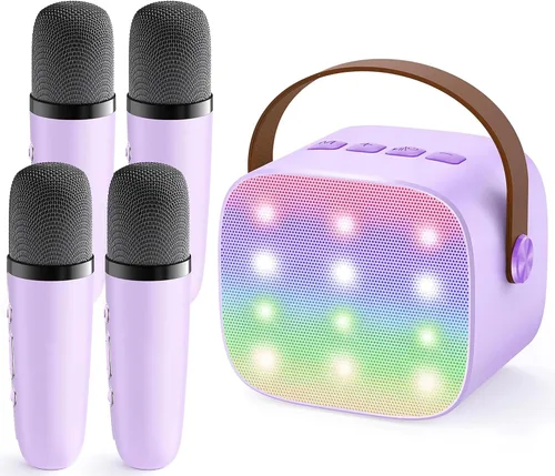 Vista 24 de YLL Máquina de karaoke para niños y adultos, regalos de cumpleaños para Negro