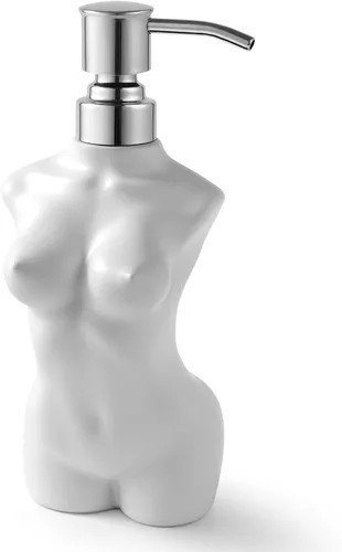 Vista 10 de Dispensador de jabón de cerámica, dispensador de líquido de loción de manos, recargable para decoración de cocina y baño (negro)