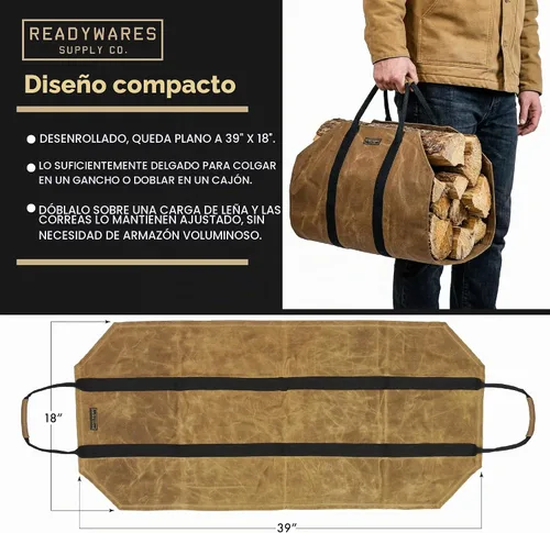 Vista 4 de Readywares bolsa de lona para leña