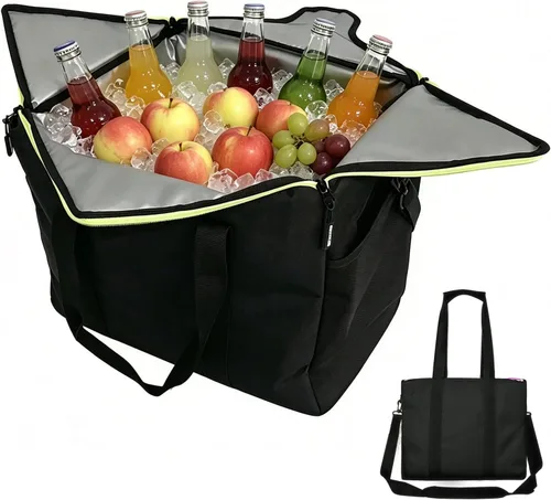 Vista 10 de Collapsible Ice Bucket for Drinks, White Party Cooler with Insulated Lining & Carry Handles, Portable Folding Champagne Wine Beer Bucket for Indoor