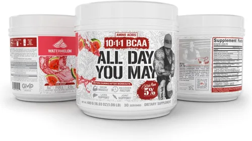 Vista 7 de 5% Nutrition Rich Piana AllDayYouMay BCAA Powder Aminoácidos prémium para intra y después del entrenamiento, hidratación, resistencia