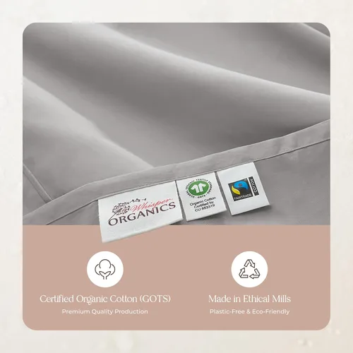 Vista 7 de Juego de sábanas de 100% algodón orgánico tamaño individual - Sábanas certificadas GOTS con bolsillo profundo, 500 hilos, tejido de sarga suave que