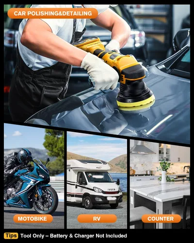 Vista 8 de Pulidora inalámbrica para coche Dewalt 20V Max, sin batería