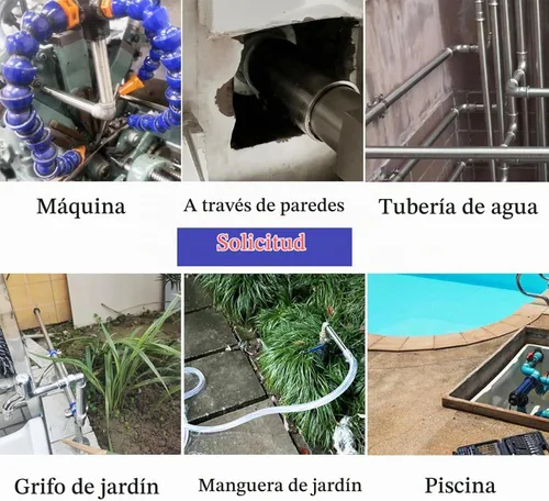 Vista 7 de Brazo de extensión de cabezal de ducha, 1.2 pulgadas, 1/2PT macho a 1/2PT hembra rosca 304, acoplador de montaje de tubería de acero inoxidable 304