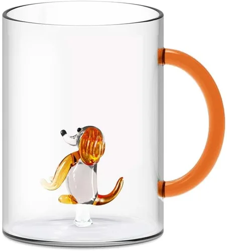Vista 5 de WD Lifestyle Taza de vidrio de borosilicato de 14.2 onzas líquidas (gato)