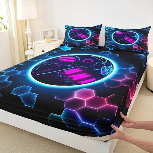 Vista 33 de Erosebridal Graffiti Rugby Ball Sheets for Boys Girls Colorful Rugby Helmet Fitted Sheet,Sports Kids Bedding Sets Football Game Bed Sets Twin 2 Piece