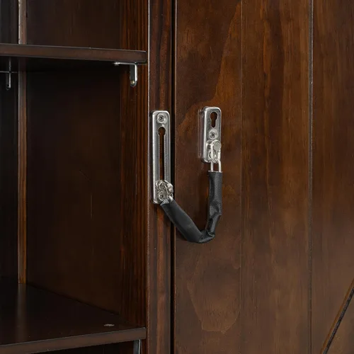 Vista 6 de MERITLINE Cama Queen Murphy con escritorio y armarios de almacenamiento, cama vertical de pared de madera maciza con cajones de almacenamiento