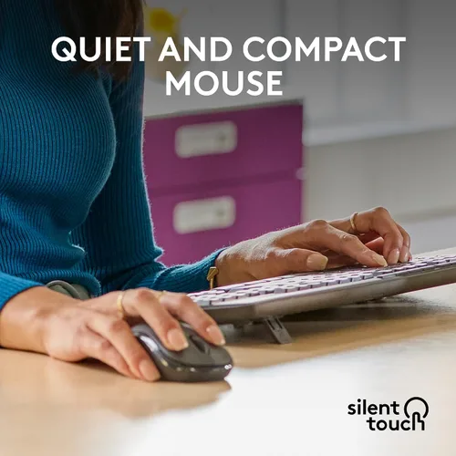 Vista 8 de Logitech MK370 Combo para negocios, teclado inalámbrico de tamaño completo y mouse inalámbrico, receptor USB seguro Logi Bolt, Bluetooth