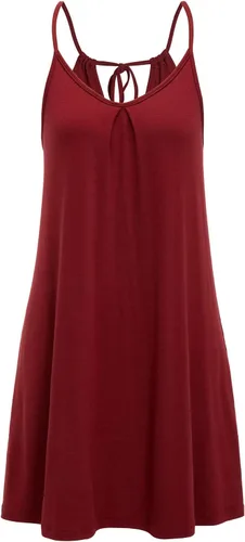 Vista 6 de ULTRANICE - Minivestido para mujer de estilo casual, con estampado floral, cuello en V, tirantes delgados y espalda descubierta para el verano