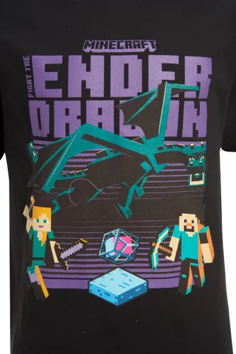 Vista 6 de Minecraft T Shirt Boys Creeper Inside Black OR Grey Short Sleeve Gamer Top