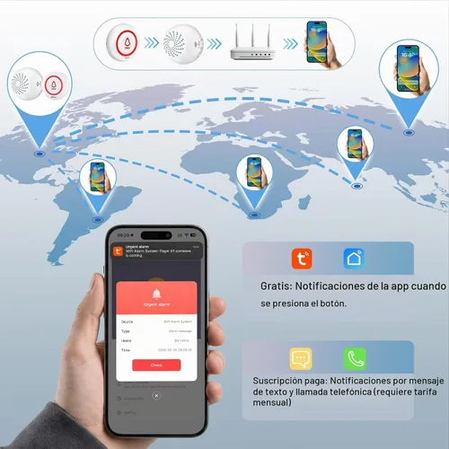 Vista 4 de SINGCALL Tuya WiFi, sistema inalámbrico de localización para cuidadores, 1