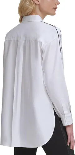 Vista 2 de Karl Lagerfeld Women's Long Sleeve Iconic Motif Blouse