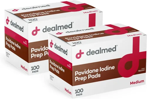 Vista 11 de Dealmed Povidone Yodine Prep Pad 10% - Paquetes sellados individualmente, perfectos para el cuidado de heridas y botiquines portátiles de primeros