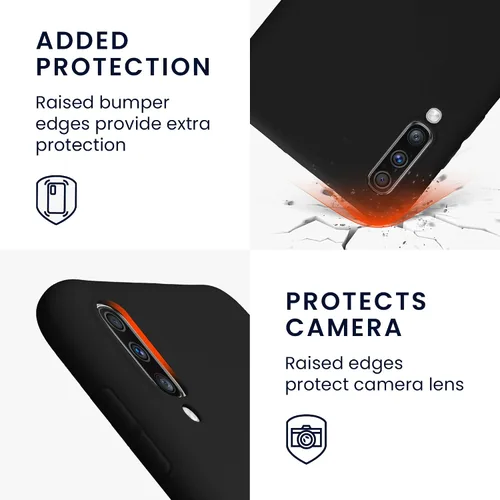 Vista 3 de kwmobile Funda compatible con Samsung Galaxy A70 - Funda protectora de silicona TPU suave y delgada, color negro mate