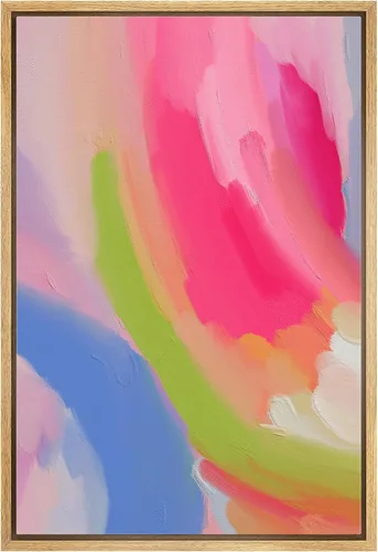 Vista 12 de MUDECOR Impresión en Lienzo Enmarcado Arte de Pared Pincelada Floral Abstracta en Tonos Neutros Cálidos Tonos Terrosos Ilustraciones Minimalismo