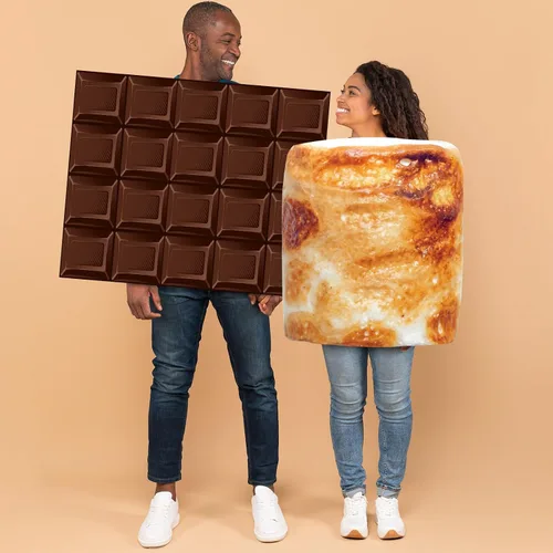 Vista 5 de 2 piezas de disfraces de pareja de Halloween para adultos, túnica