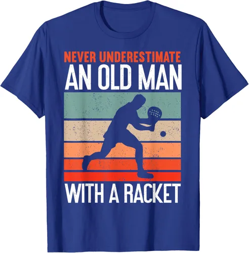 Vista 13 de Camiseta divertida de pádel "Never Underestimate An Old Man With A Racket, Negro