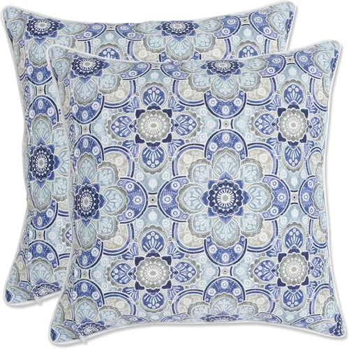 Vista 7 de Pillow Perfect Almohada decorativa floral para interiores y exteriores, relleno de felpa, resistente a la intemperie y a la decoloración, lumbar