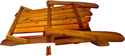 Vista 6 de Outdoor or Indoor Wood Adirondack Chair, Foldable, Oak