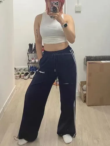 Vista 6 de RICHTRUE Pantalones deportivos Y2k para mujer, pantalones holgados Y2k, pantalones de paracaídas Y2k, ropa Y2k, pantalones Y2k para mujer