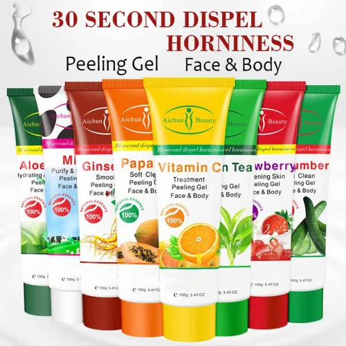 Vista 2 de Aichun Beauty Leche Exfoliante Piel Muerta Facial Purificar Cuerpo Limpieza Peeling Gel Crema 3.53 oz (ALOE VERA)