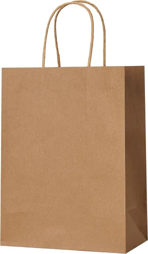 Vista 7 de METAPRINT 100 bolsas de regalo de papel de 8 x 4.5 x 10.8 pulgadas, bolsa de papel kraft negro con asas a granel para cumpleaños, bodas, fiestas