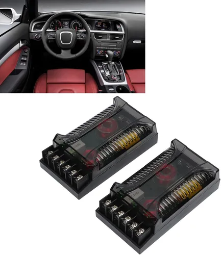 Vista 4 de KIMISS Crossover pasivo de audio para coche, 2 unids 2 vías de audio de coche crossover sobrecorriente universal disipación de calor altavoz divisor