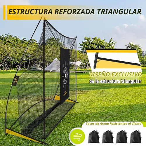 Vista 4 de PodiuMax Red de golf, red de práctica de golf de 10 x 7 pies con objetivo de seda que reduce el ruido, conduce pelotas reales, redes de golpeo