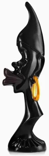 Vista 7 de Estatuas africanas de pareja negra para decoración del hogar, figuras africanas, escultura de arte abstracto, decoración de personalidad, estatuas