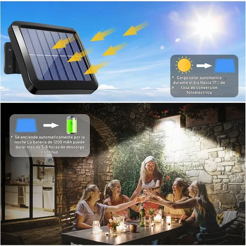 Vista 2 de Shuniu Luces Solares para Exteriores con Sensor de Movimiento, 56 LED Ultra Brillantes IP65 Impermeable Separable Luz Solar de Porche, Luz Solar