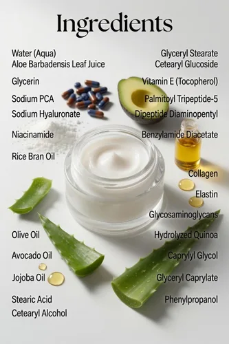 Vista 3 de Nerium Night Face Cream Clean Beauty Peptide & Collagen Hidratante Facial Hidratante con Aloe, Jojoba y Vitamina E Reafirmante y suavizante