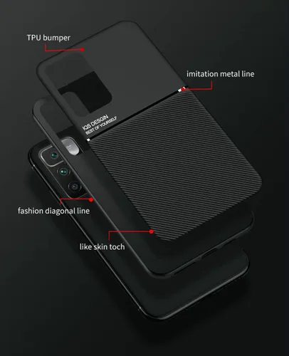 Vista 3 de Kepuch Mowen Funda Para Xiaomi Redmi 10/Redmi Note 11 4G 2021 - Cubierta De Parachoques Placa De Metal Incorporada Para Xiaomi Redmi 10/Redmi Note