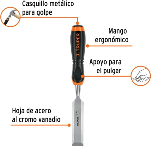 Vista 2 de TRUPER FT-1 cinceles de madera de 1
