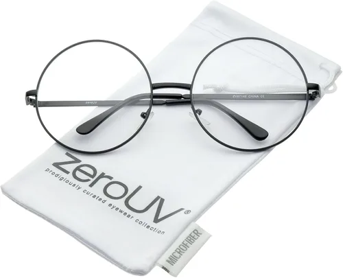 Vista 10 de zeroUV Gafas grandes de gran tamaño con marco de metal transparente y círculo redondo